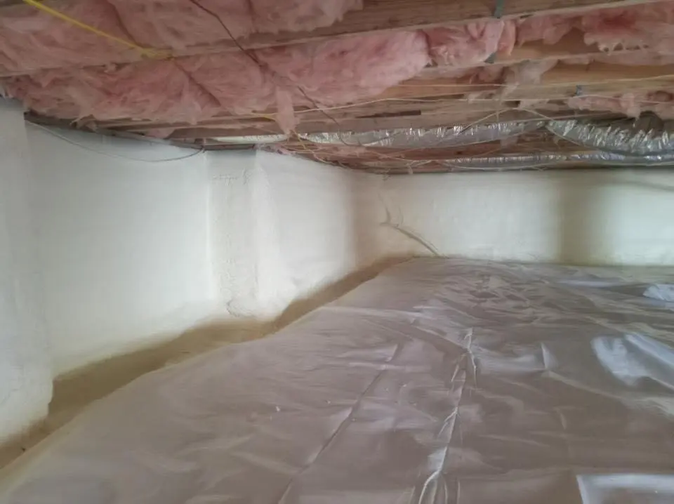 Crawl space encapsulation with closed-cell spray foam for Attic Insulation in South St. Paul